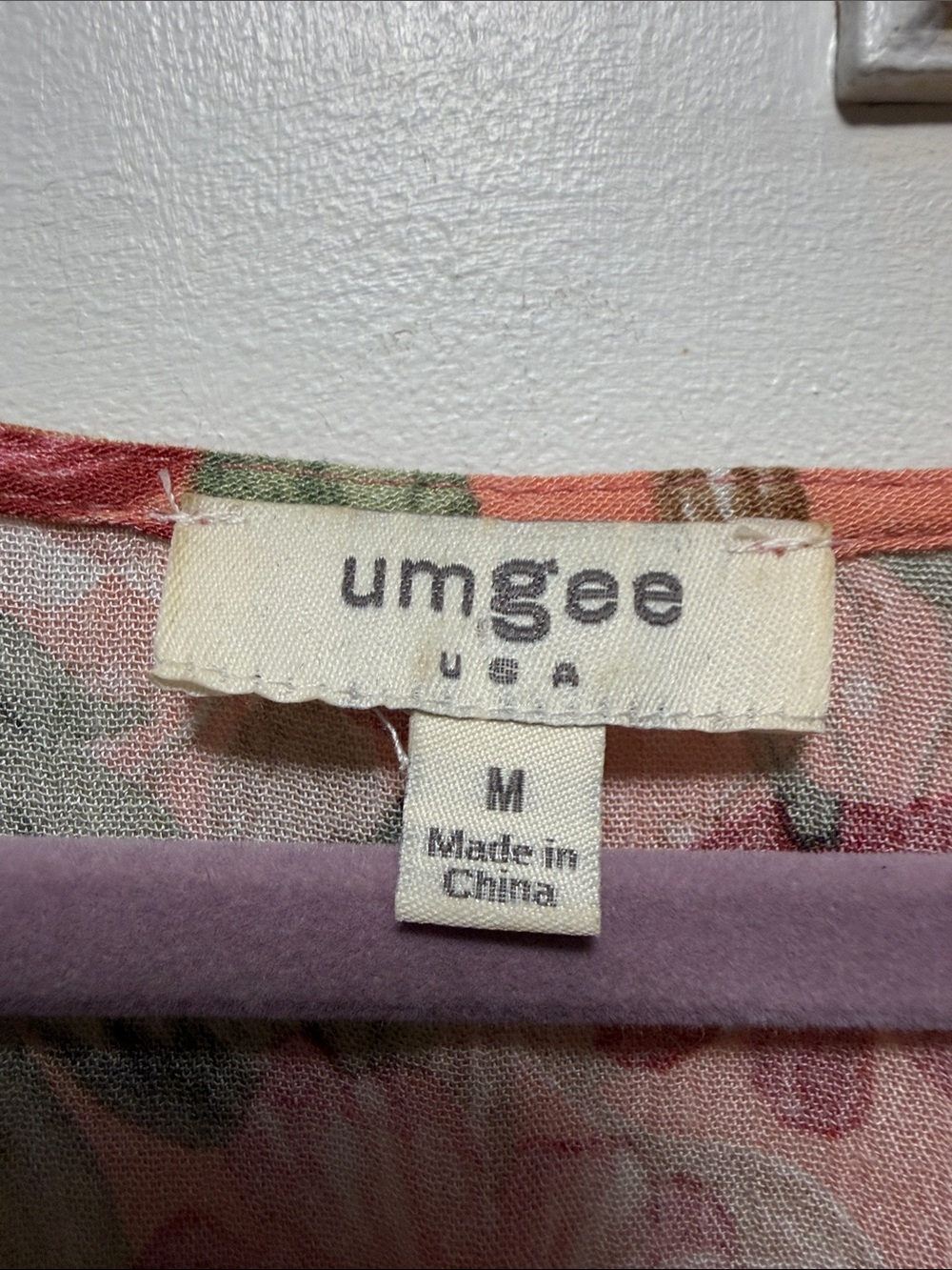 Umgee Peach, Blue & Yellow Patchwork Midi Dress - Picture 2 of 7